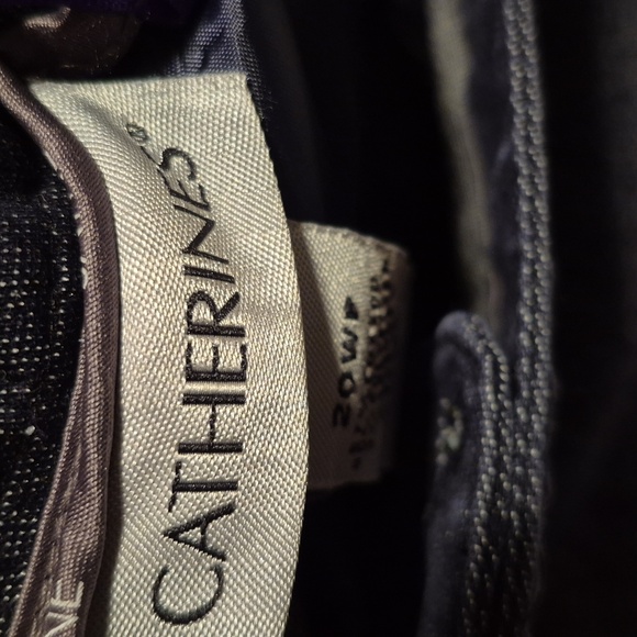 Catherines women's 20WP blue cropped pants, adjustable waist buttons VGUC - Picture 6 of 8